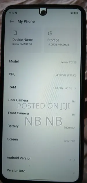 New Infinix Smart 10 64 GB Blue