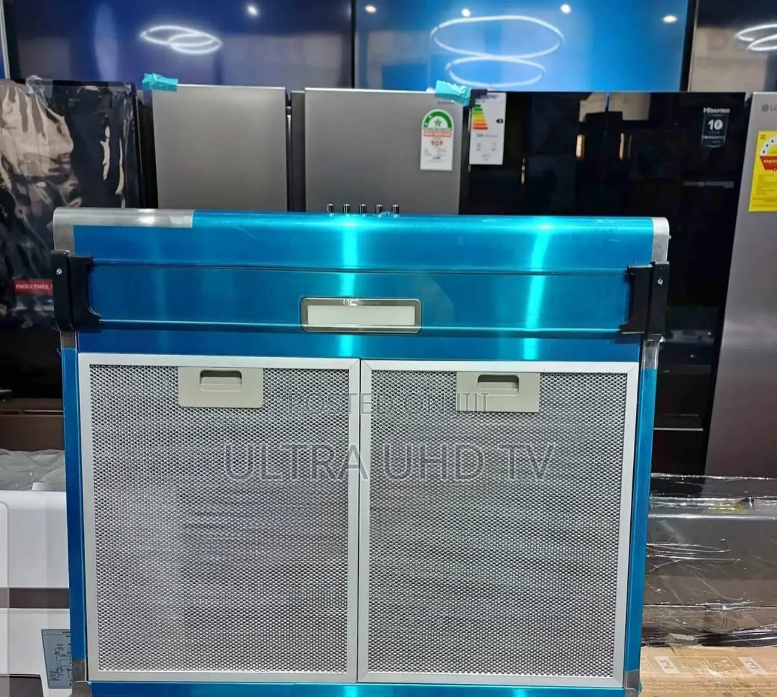 Kitchen Hood, Likely in a 60x60 Cm Size and Stainless Steel Finish.