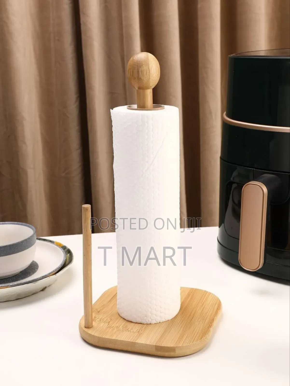 Bamboo Paper Towel and Tissue Stand