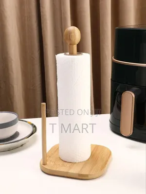 Bamboo Paper Towel and Tissue Stand