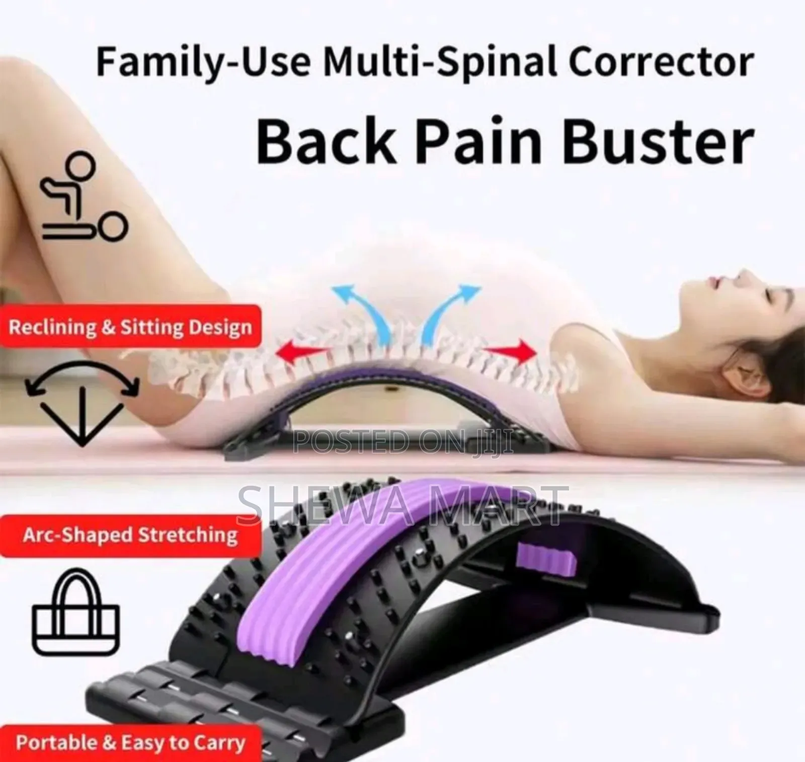 Back Stretcher Multi-Level Adjustable Massager Waist Neck Fitness Lumb