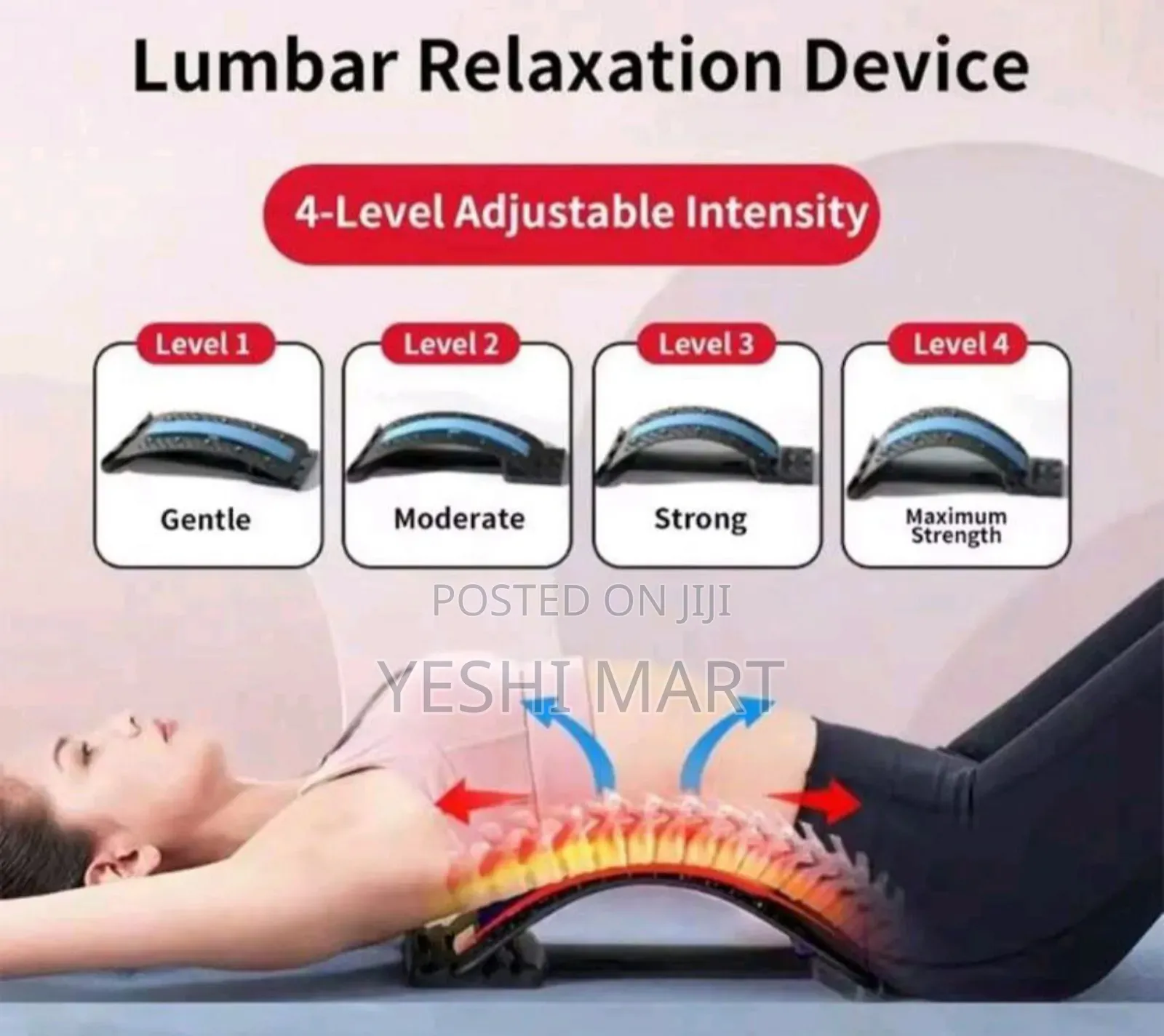 Back Stretcher Multi-Level Adjustable Massager Waist Neck Fitness Lumb