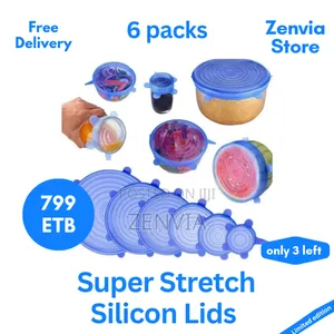 Super Stretch Silicon Lids ( 6 Pcs)/Free Delivery/