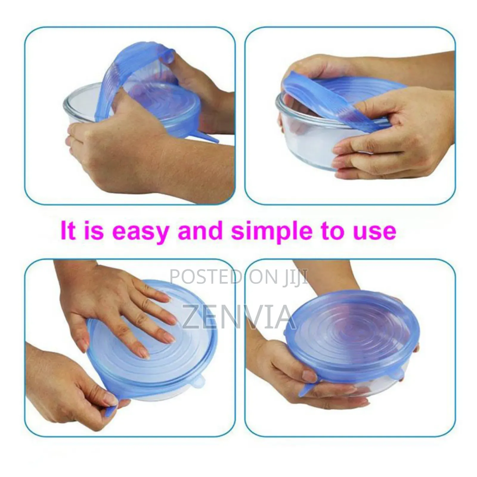 Super Stretch Silicon Lids ( 6 Pcs)/Free Delivery/