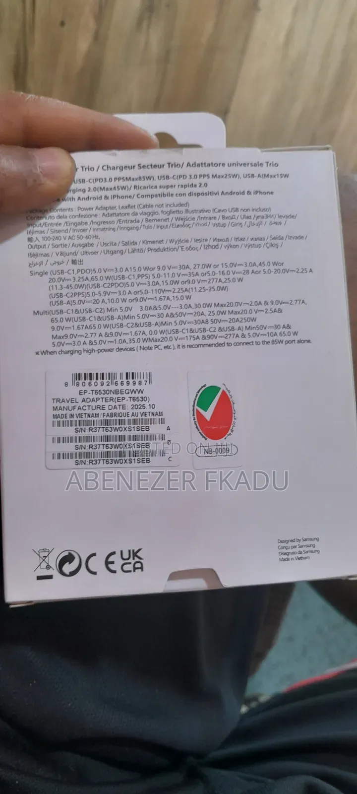 85w Pd Sumsung Charger Power Adapter