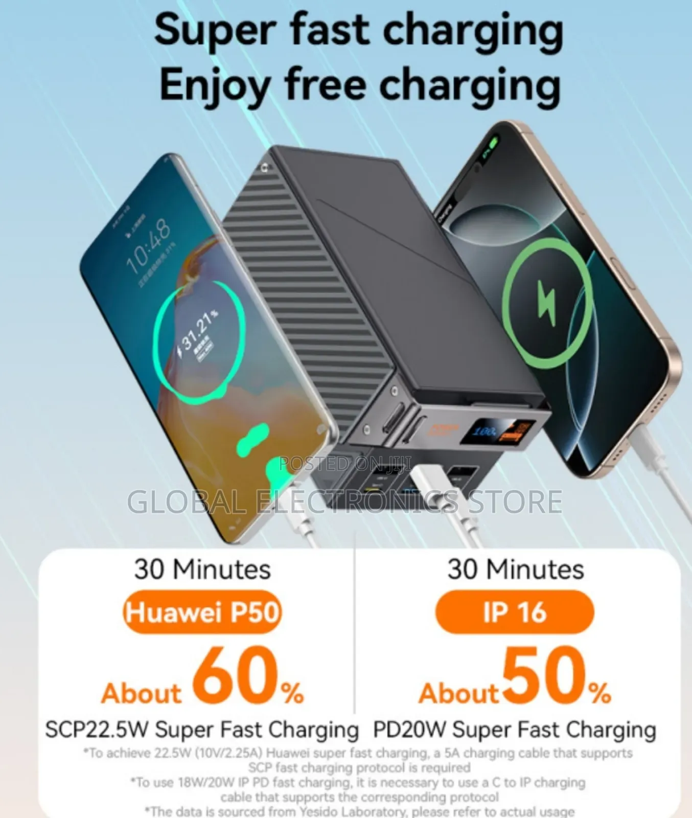 50000mah Pd 65w Fast Charging Zinc Alloy Led Screen Display Power Bank