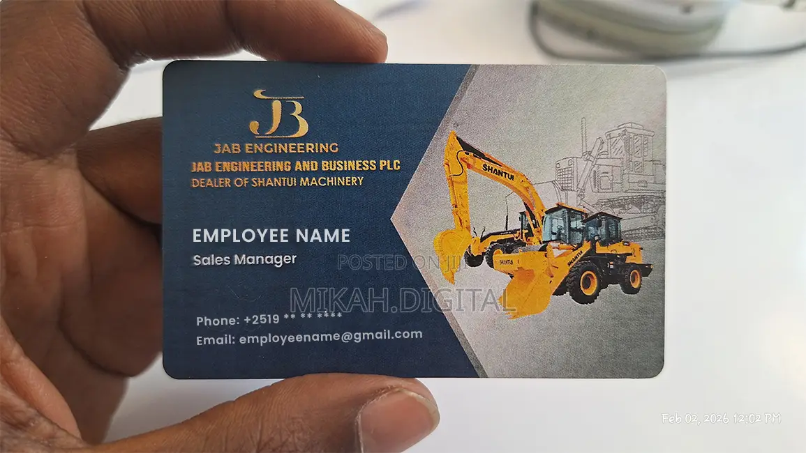 250g Glossy Business Card Design + Printing Free Delivery