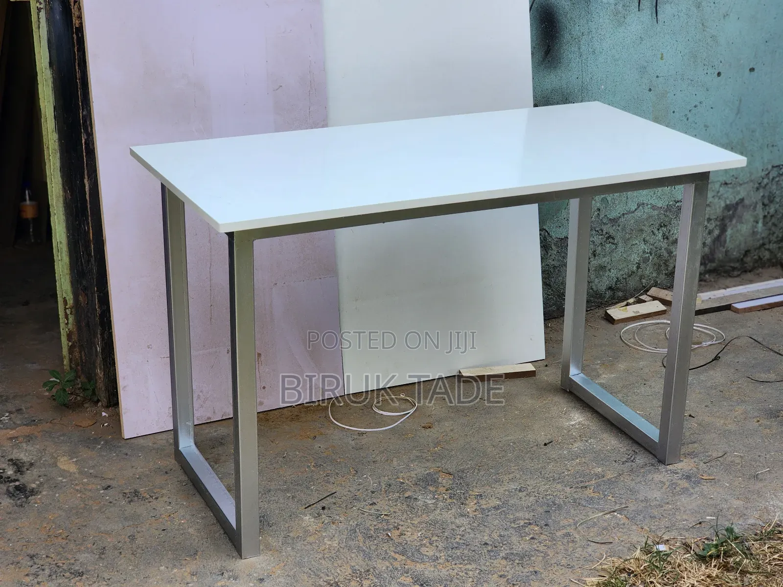 120 Cm Cream Color Table ( ጠረጴዛ ) - Free Delivery Included