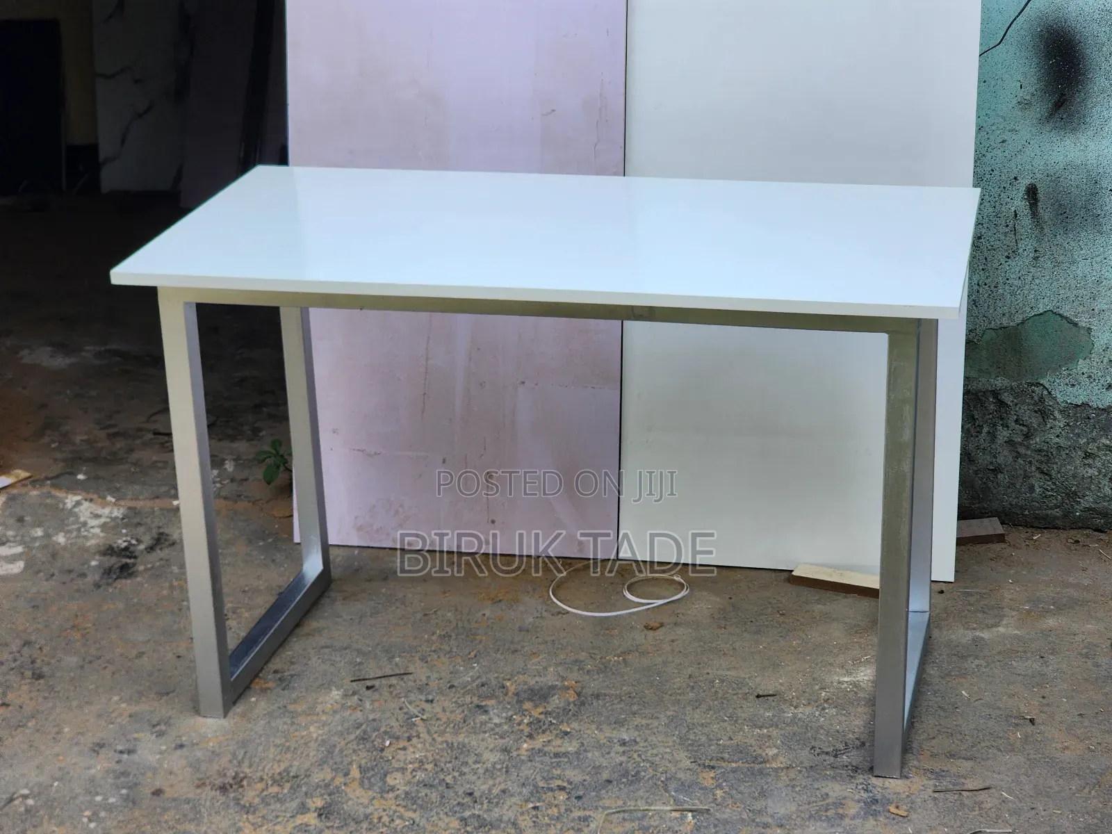120 Cm Cream Color Table ( ጠረጴዛ ) - Free Delivery Included