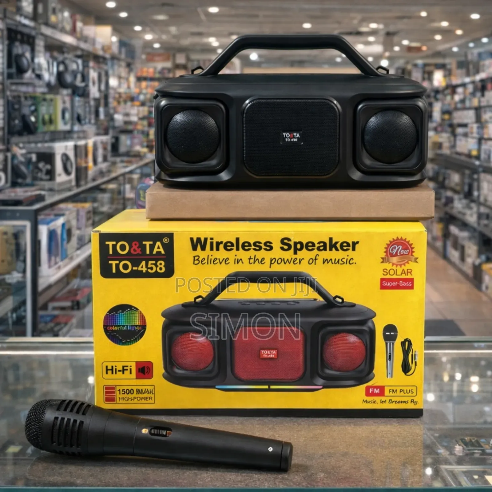 Wireless Speaker | Karaoke | Fm Radio | Bluetooth | Solar Charging