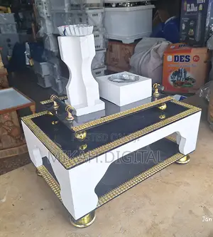 Golden Glass White MDF Rekebot