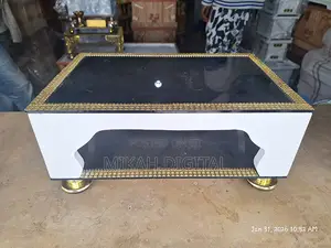 Golden Glass White MDF Rekebot