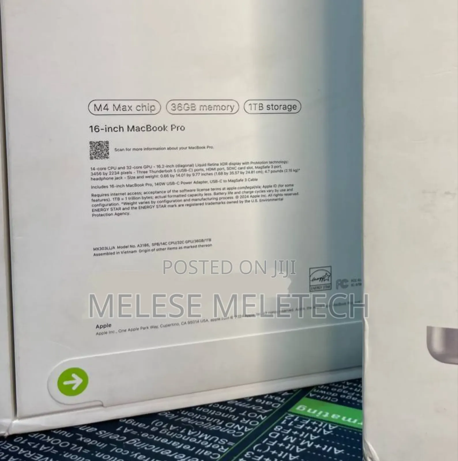 New Apple MacBook Pro 2024 M4 Max 16-Inch 36GB Apple M4 Max SSD 1T