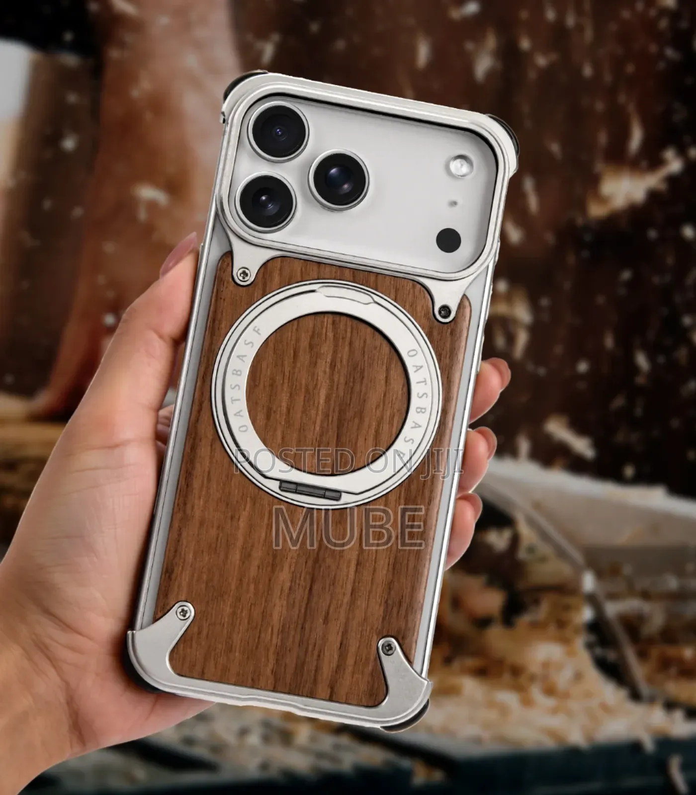 Magnetic Wood Case For I Phone 17 Pro Max