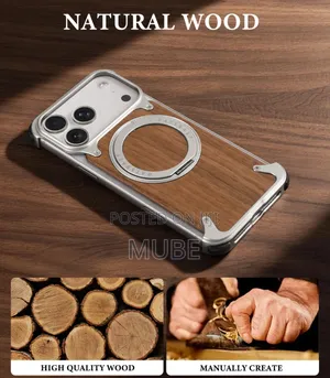 Magnetic Wood Case For I Phone 17 Pro Max