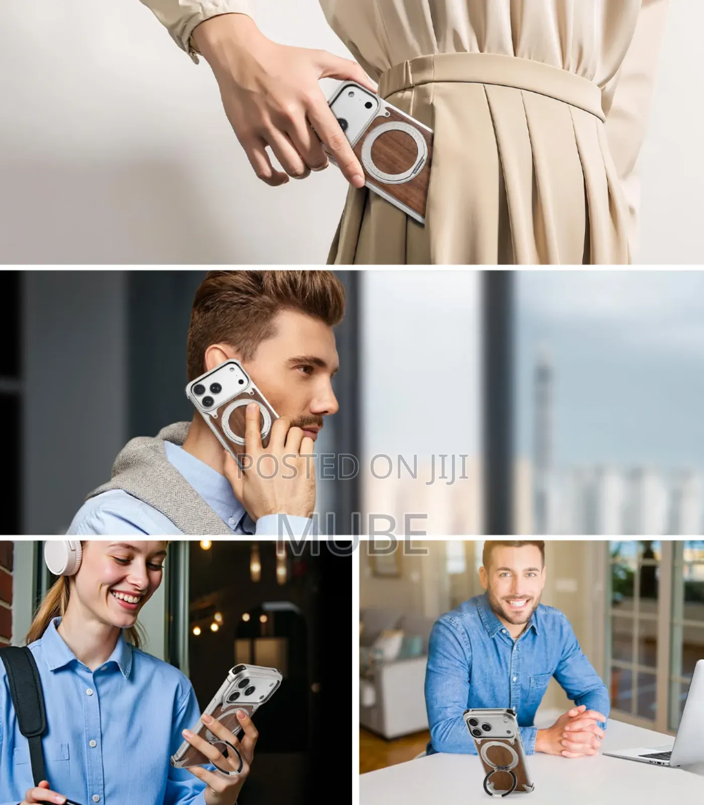 Magnetic Wood Case For I Phone 17 Pro Max