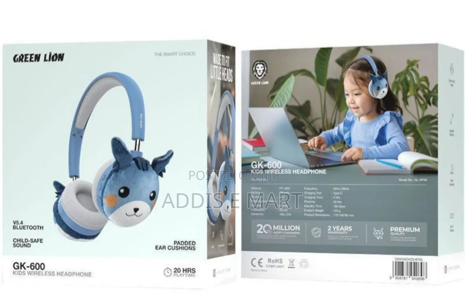 Gk-600 Green Lion Kids Wireless Headphone
