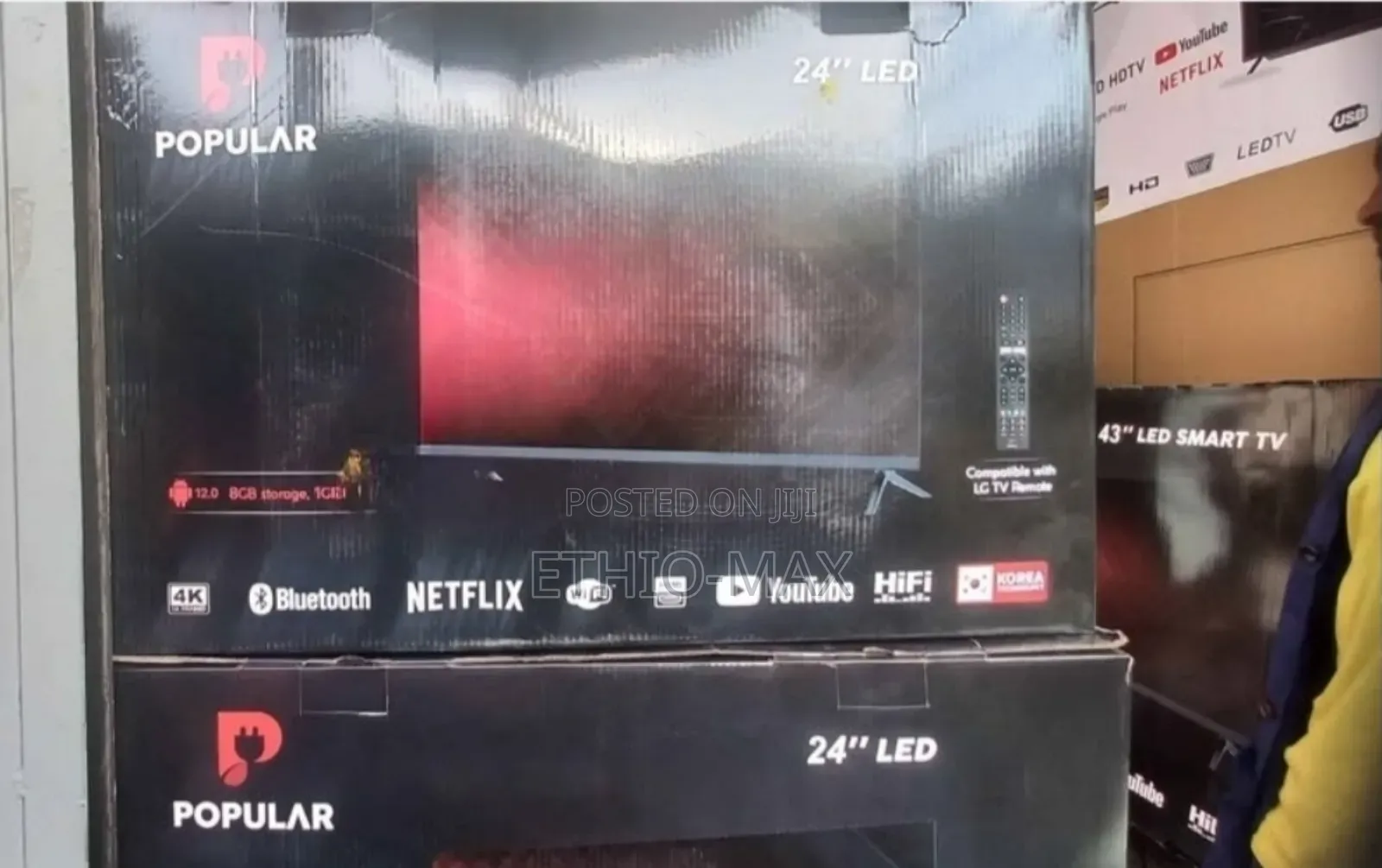 Popular Tv 24” Double Glass – Strong Screen | Clear Picture | Original