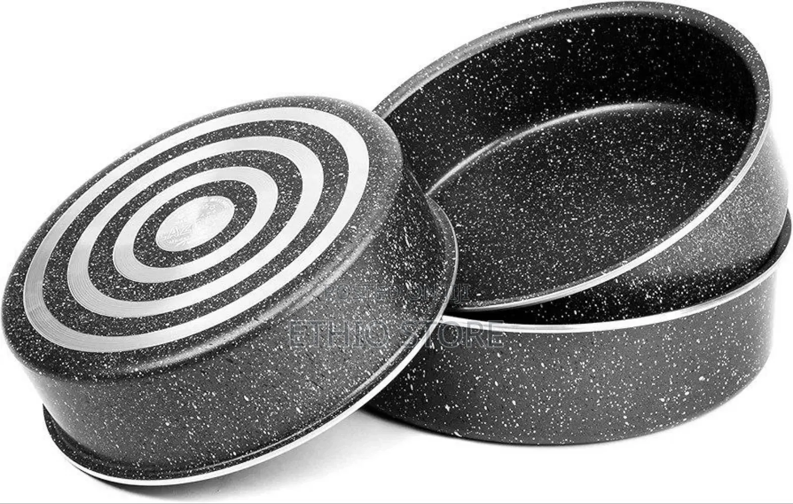 3pcs Momcoc Granite Coated Round Baking Pan