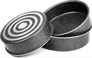 3pcs Momcoc Granite Coated Round Baking Pan