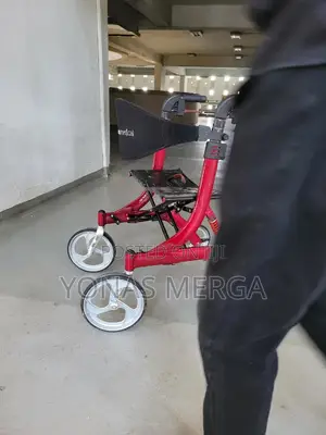 Walker With Seat Chair荔皰comfortable Seat-Foldable-Model L Bordeaux Red