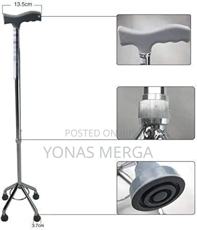 Aluminium Tripod Walking Stick粵由 Height Adjustable Walking Aid