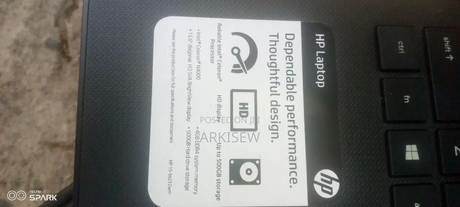 Laptop HP 15-Dw0037wm 4GB Intel Celeron HDD 500GB