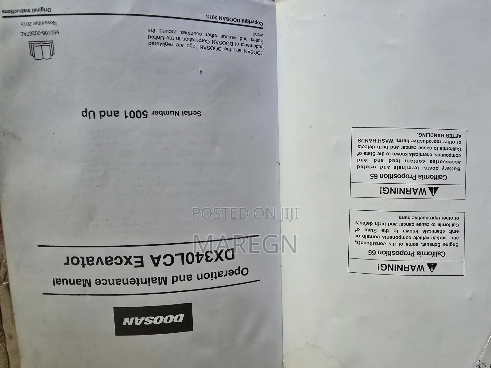 Doosan Excavator Operation Maintenance Manual – Dx340lca