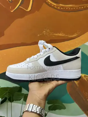 Nike Airforce Beige With Black Swoosh