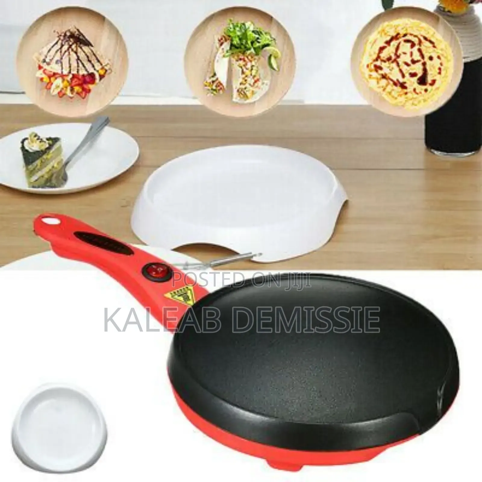 8-inch Portable Electric Crepe And Pancake Maker ሊጥ ዉስጥ የሚነከር የቂጣ መስሪያ