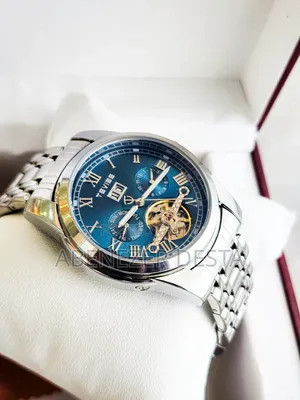 Tevise 9005 Automatic Mechanical Men's Watch With a Blue Dial