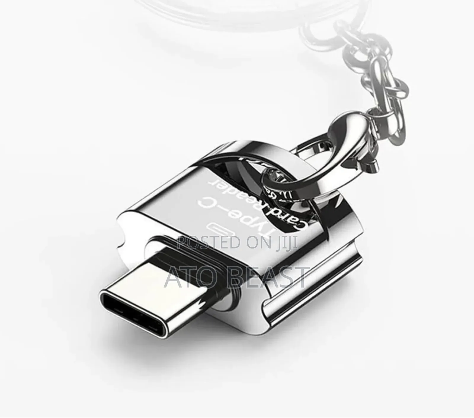 Type-C to Usb Hub for Flash Card Read Adapter With a Keychain Loop