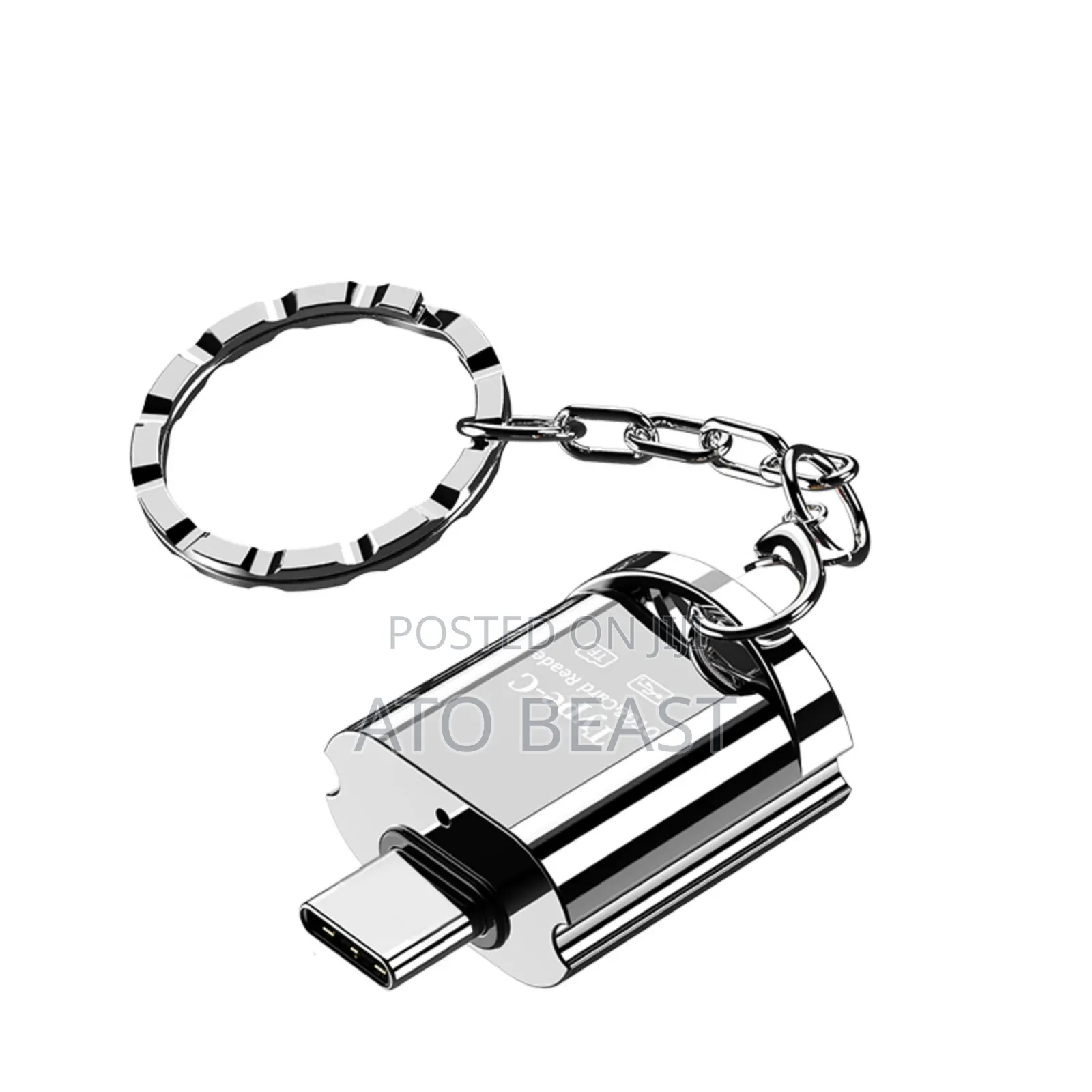 Type-C to Usb Hub for Flash Card Read Adapter With a Keychain Loop