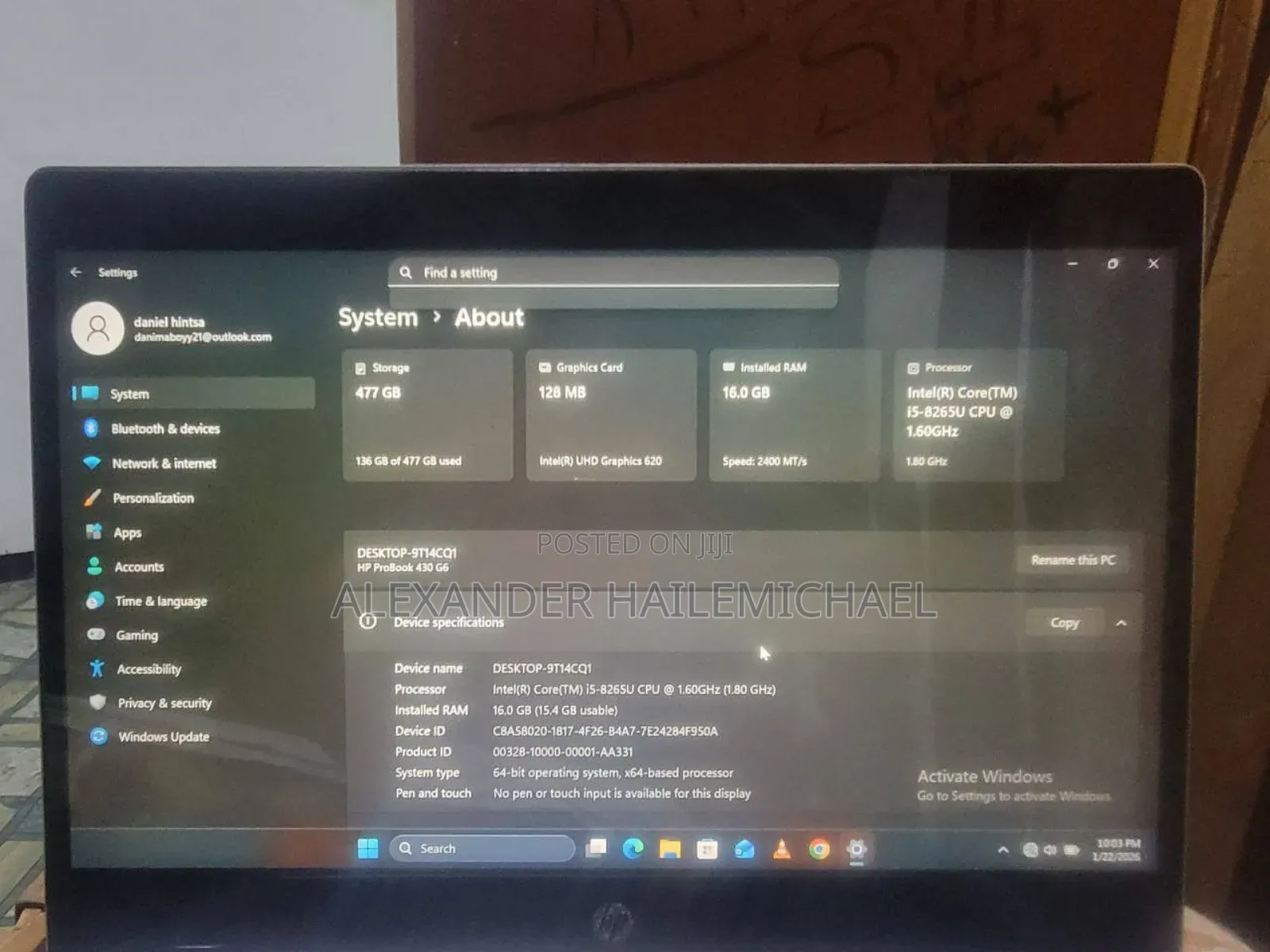 New Laptop HP 430 G6 16GB Intel Core I5 HDD+SSD 512GB