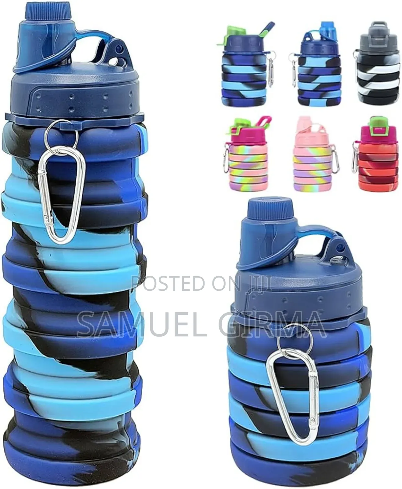 500ml Bpa- Free Foldable Silicone Water Bottle