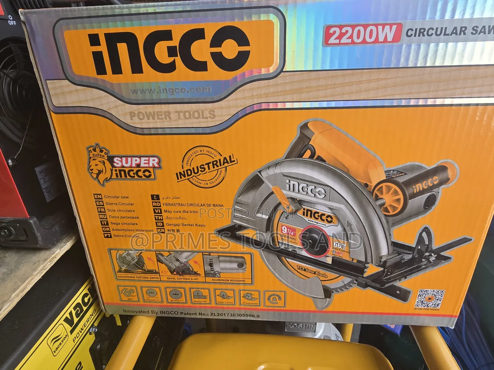 Ingco 91⁄4” (235mm) Circular Saw With Powerful