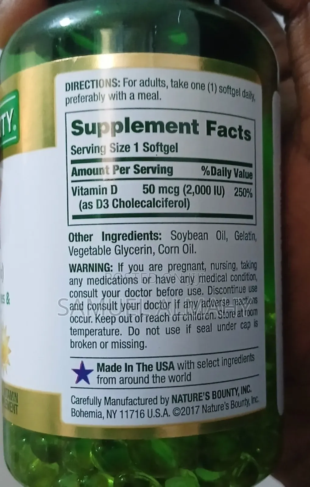 Vitamin D3 (Usa) Nature's Bounty (America)