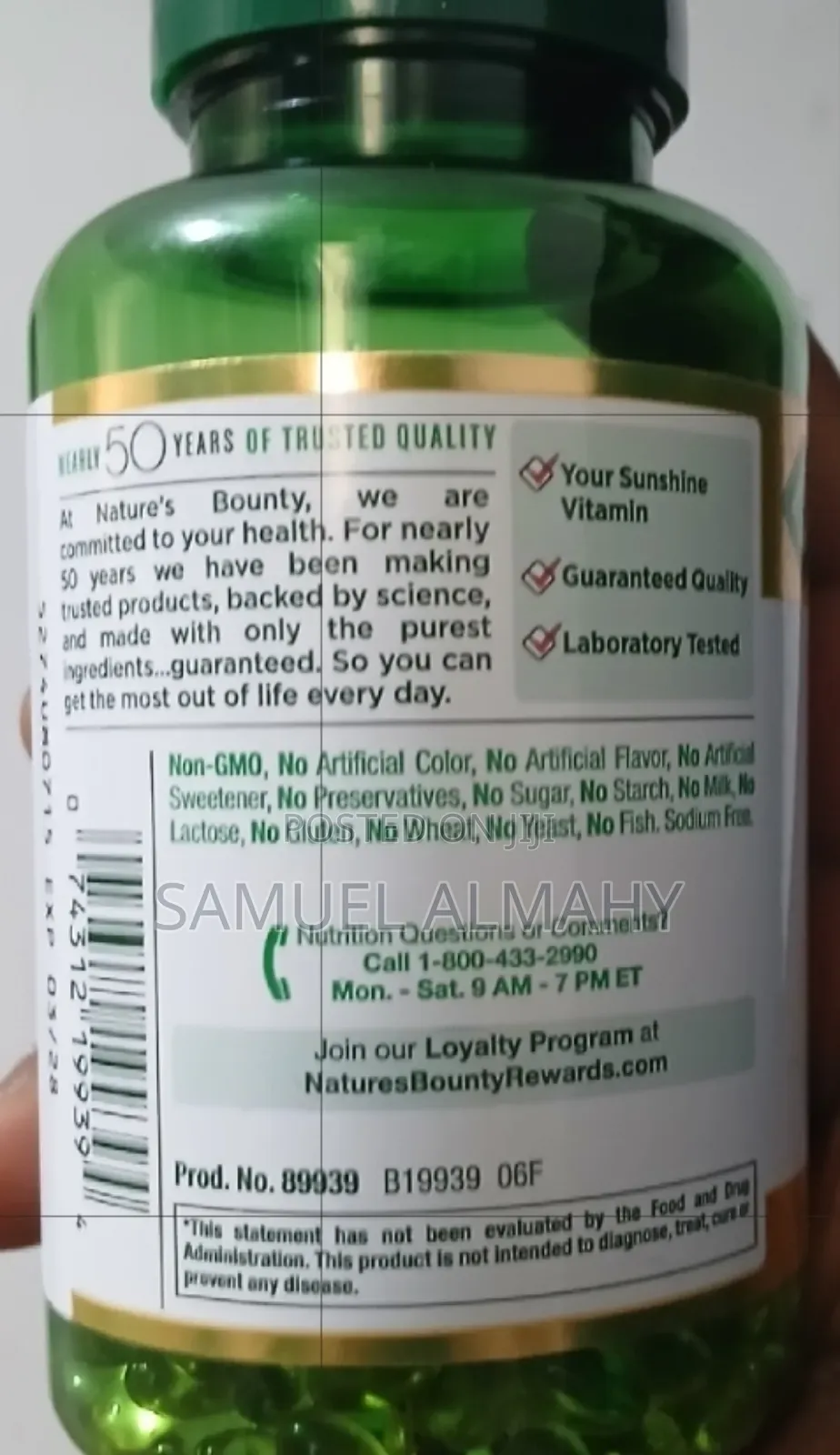 Vitamin D3 (Usa) Nature's Bounty (America)