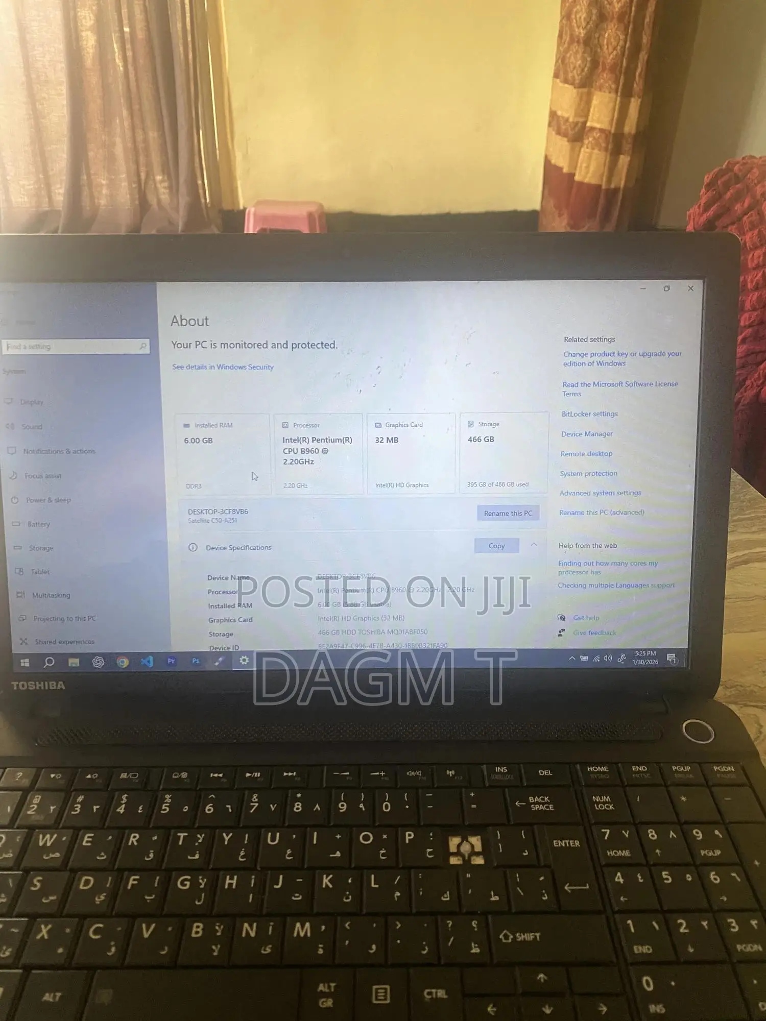 Laptop Toshiba Satellite C55 6GB Intel Core 3 SSD 500GB
