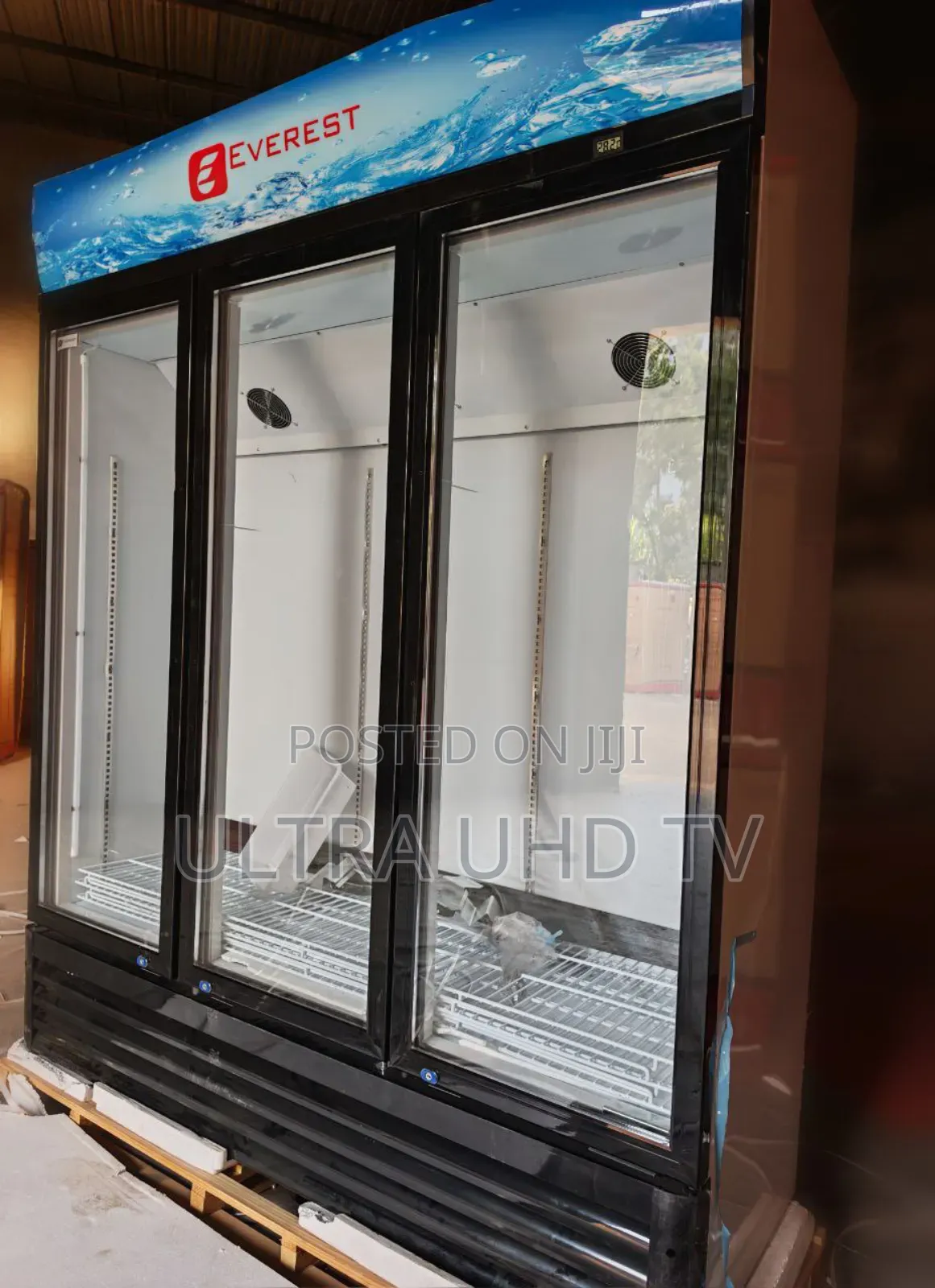 Everest Three-door Commercial Display Refrigerator/Merchandiser.