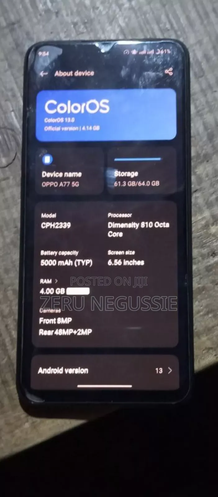 Oppo A77 4G 64 GB Black