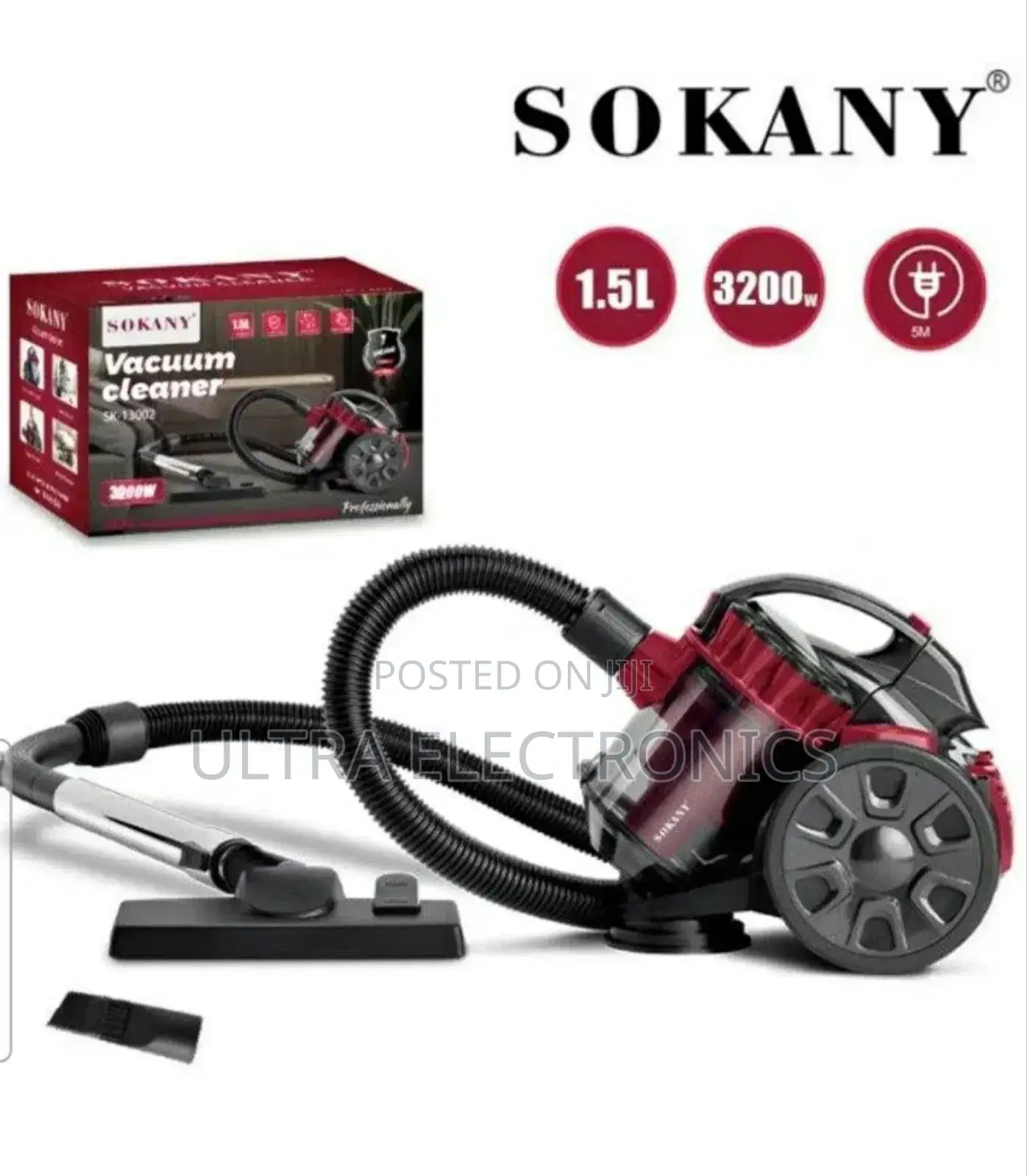 Sokany Sk-13002 Bagless Cylinder Vacuum Cleaner.