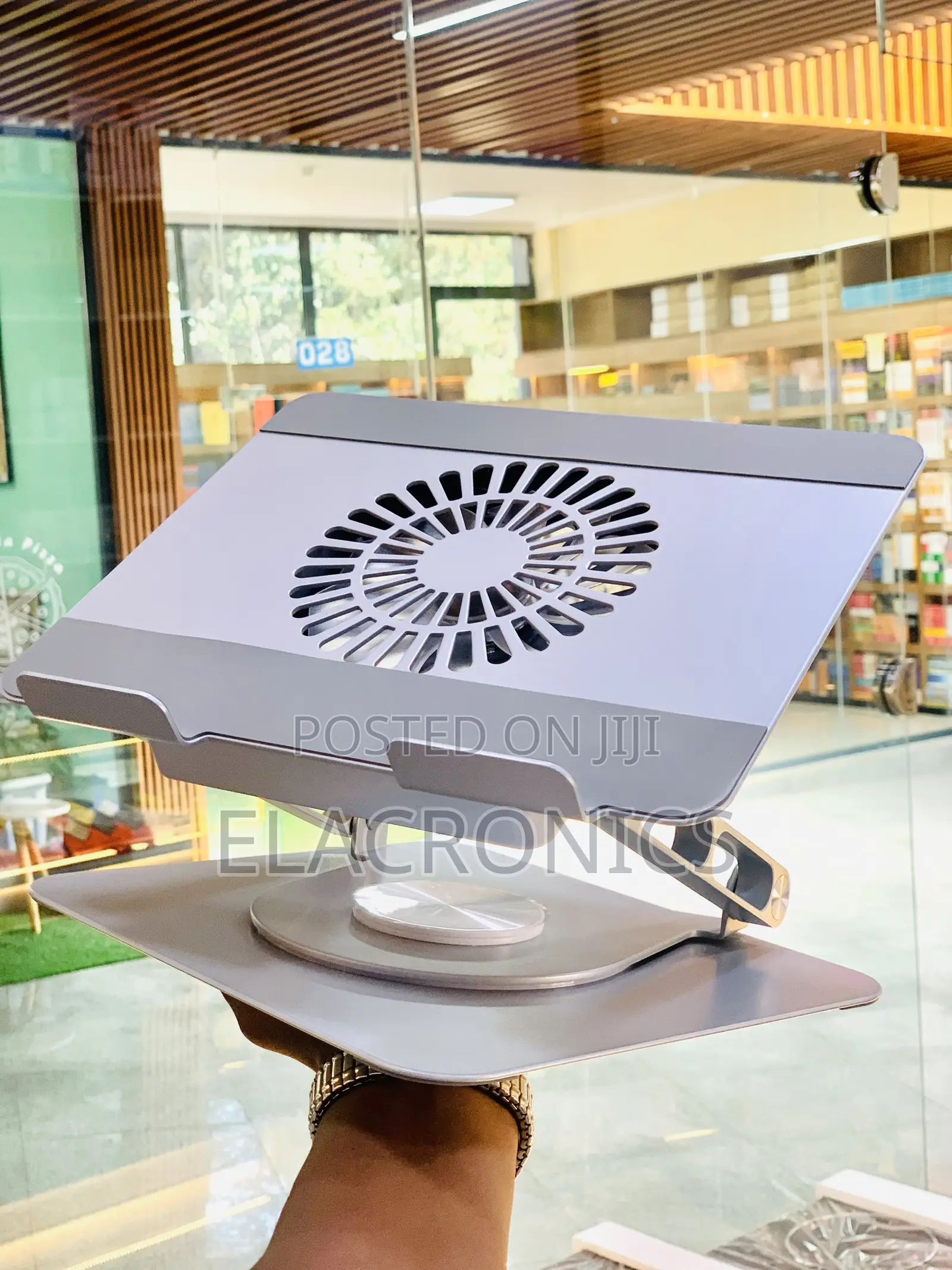 360° Rotating Aluminum Laptop Stand With Cooling Fan (Heavy Duty)