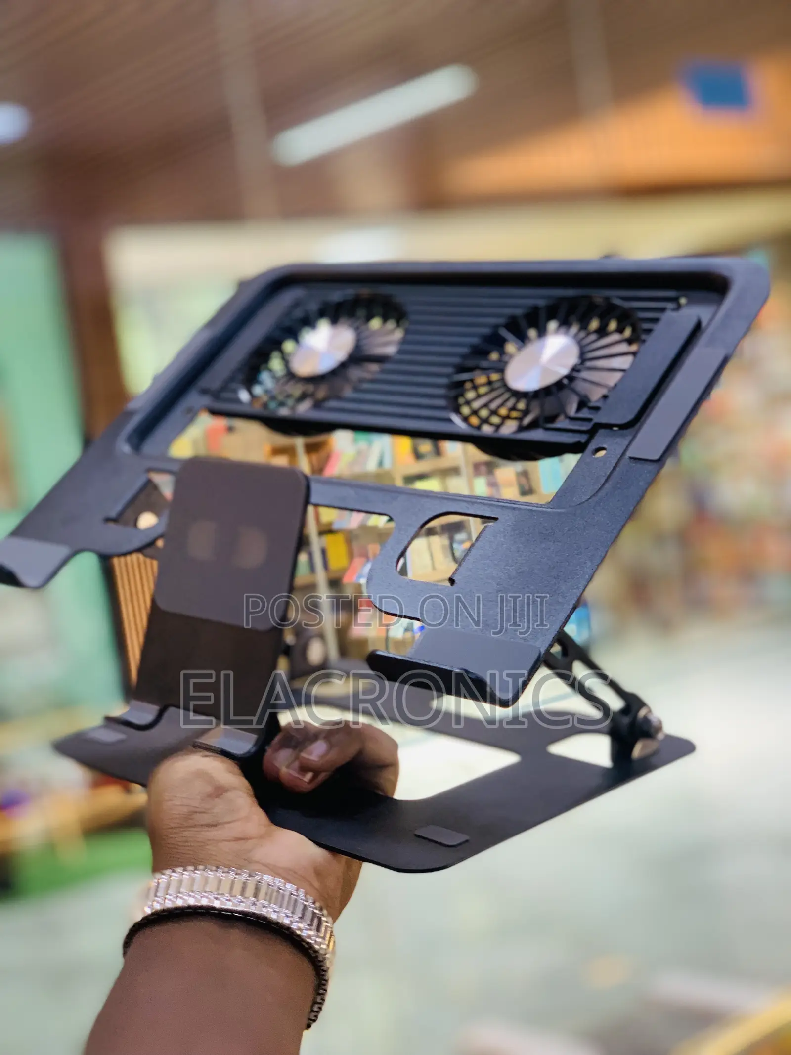 New Laptop Cooling Stand - Dual Fans + Phone Holder