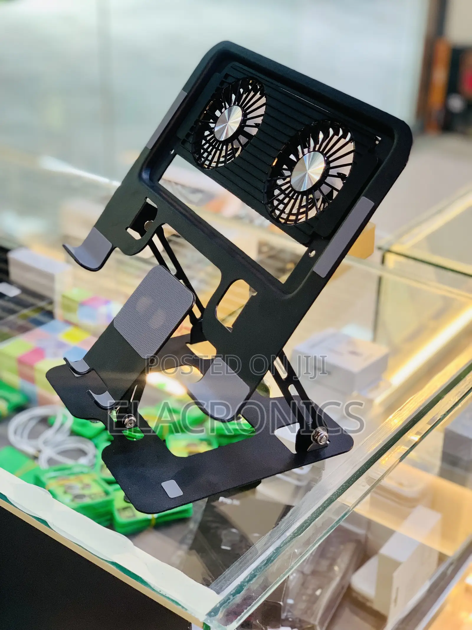 New Laptop Cooling Stand - Dual Fans + Phone Holder