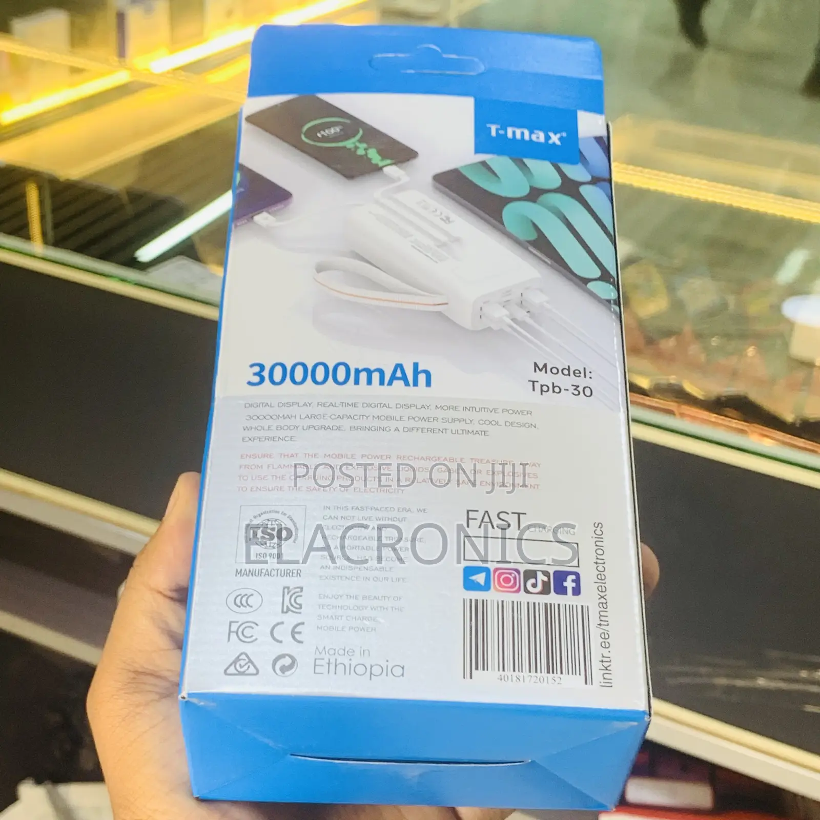 New T-Max 30000mah Power Bank - 22.5w Super Fast Charging