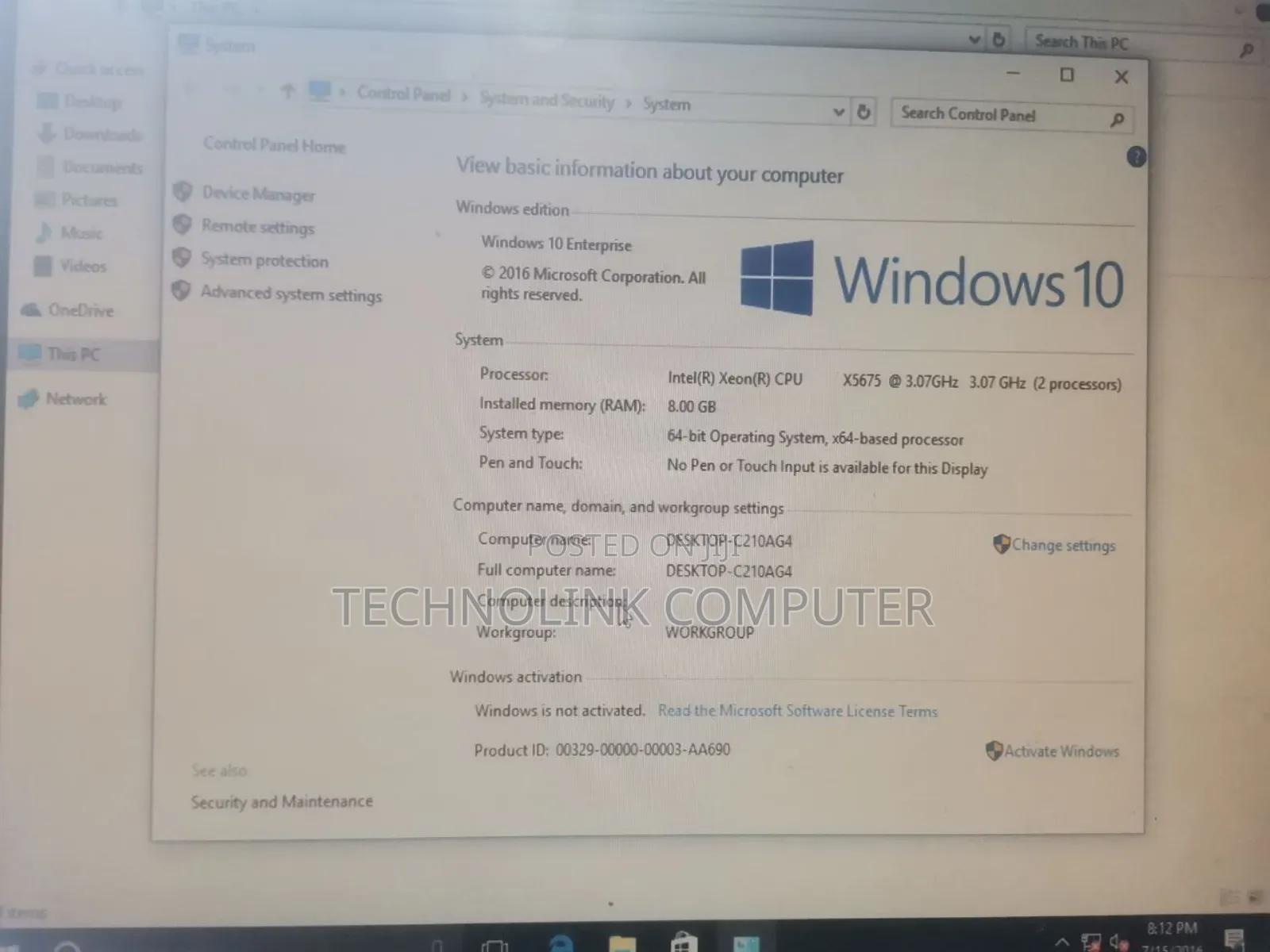 Server HP ProLiant DL 12GB Intel Xeon HDD 1T