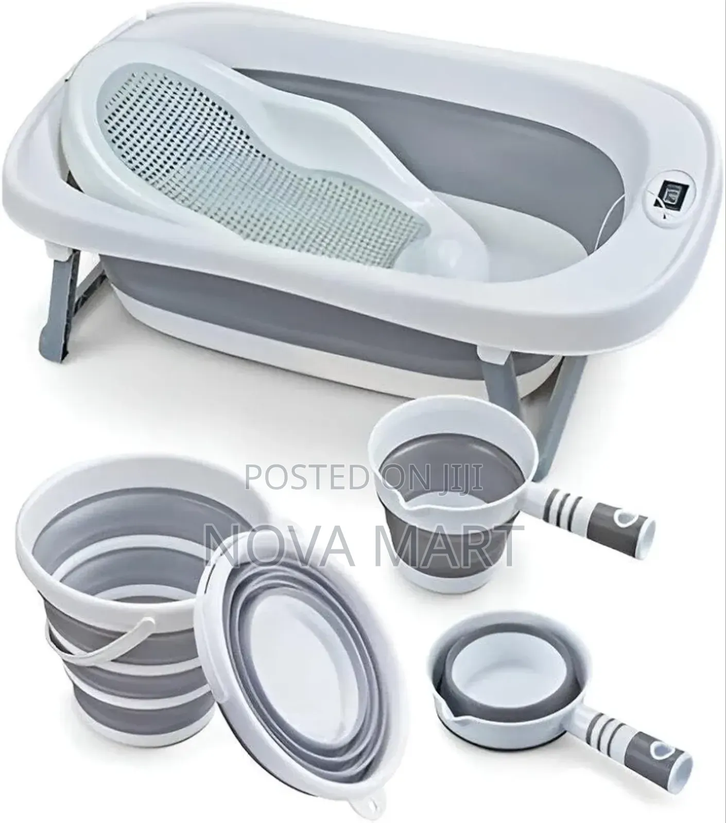 4‐Piece Set With Foldable Plastic Tub