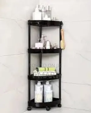 Corner Bathroom Storage Rack With Hooks
