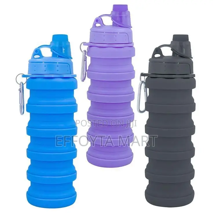 Foldable Silicone Water Bottle Bpa- Free